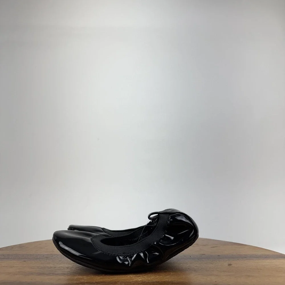Little Kids Yosi Samra Miss Samara Black Faux Patent Ballet Flats Size 12 C GUC